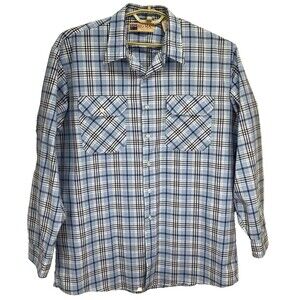 Big Mac Men's XLT-Tall (17-17.5) Work Shirt Long Sleeve Blue Plaid